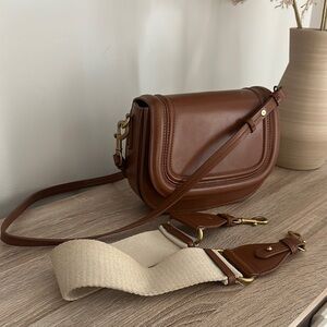 Zara Brown Crossbody Bag with Luxurious Leather Finish